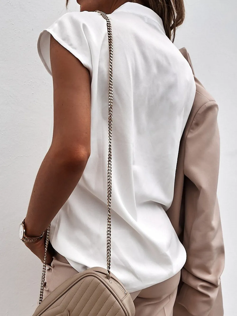 V-Neck Cap Sleeve Blouse, image 8