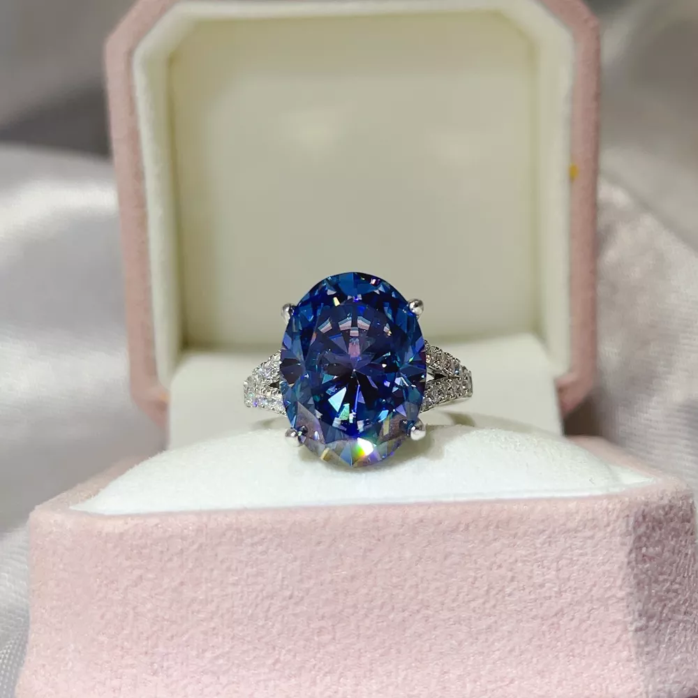 10 Carat Moissanite 925 Sterling Silver Ring, image 4