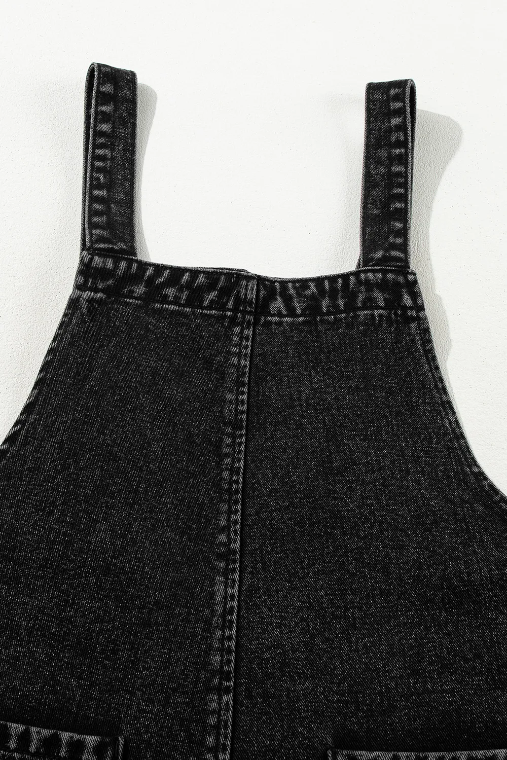 Distressed Wide Strap Denim Overalls, image 3