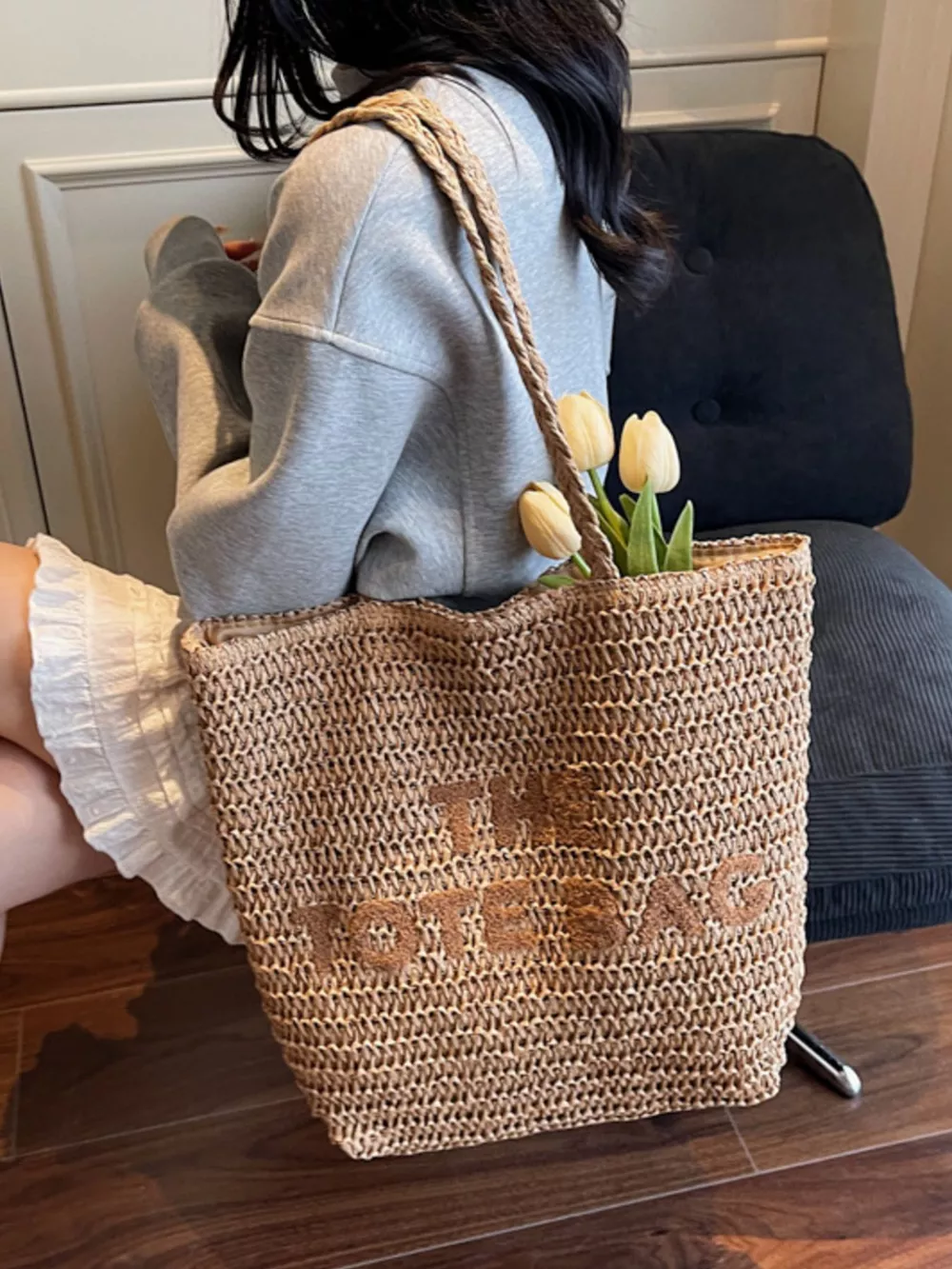 Straw Woven Shoulder Bag, image 3