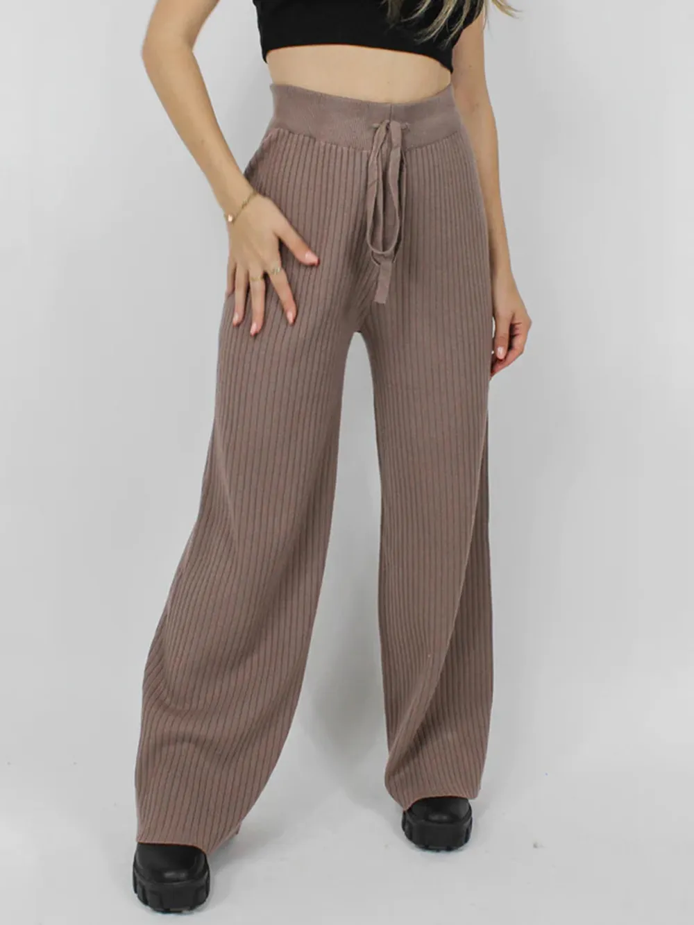 Ribbed Wide Leg Sweater Pants, image 6