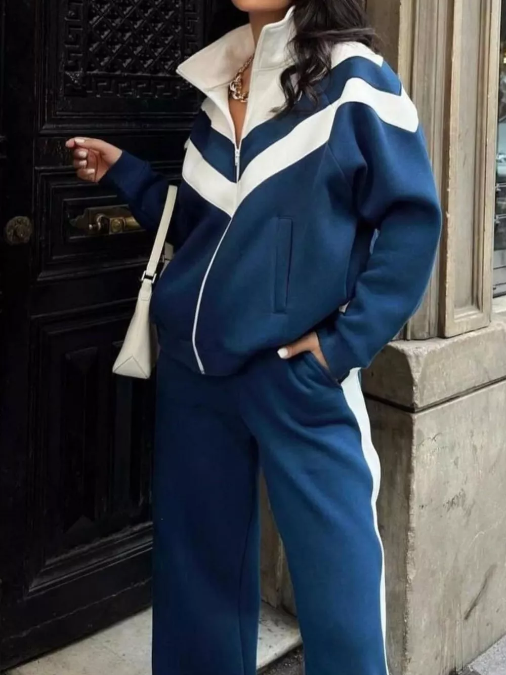 Color Block Zip-Up Outerwear and Pants Set, image 15
