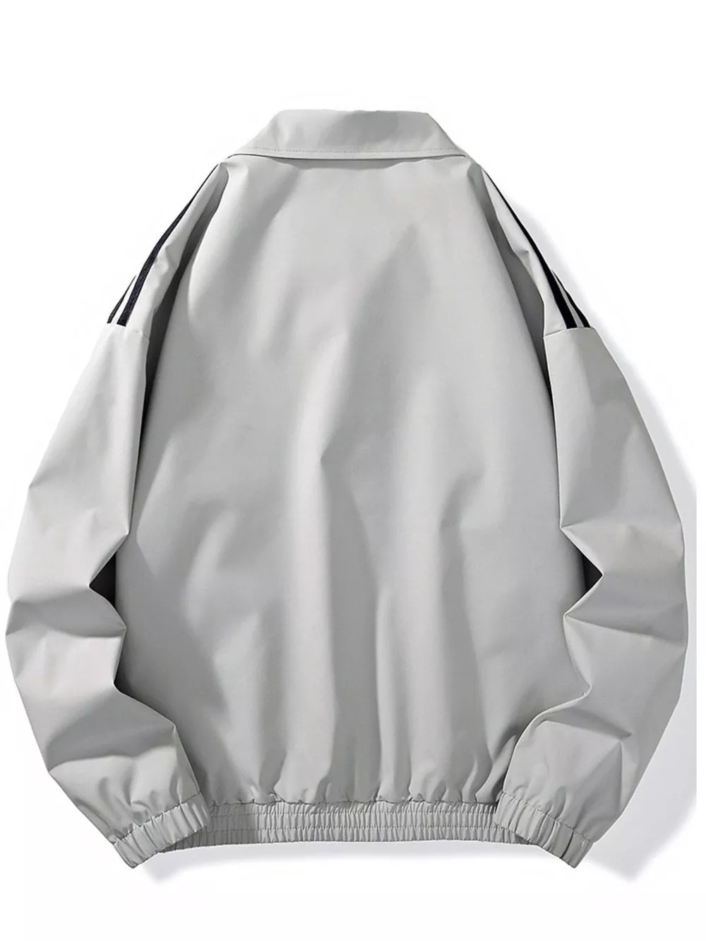Men's Plus Size Striped Zip Up Jacket, image 5