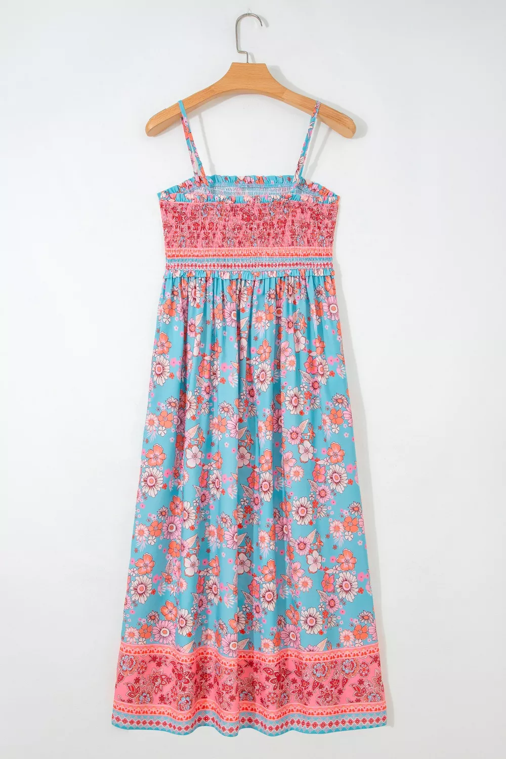 Bohemian Ethnic Print Spaghetti Straps Vacation Maxi Dress, image 4