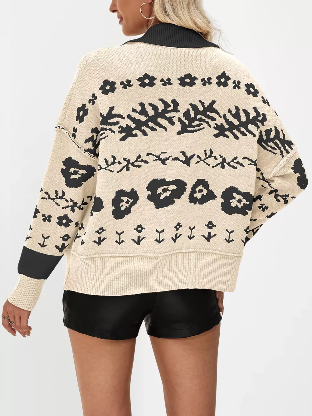 Floral Pattern Button-Down Cardigan, image 11