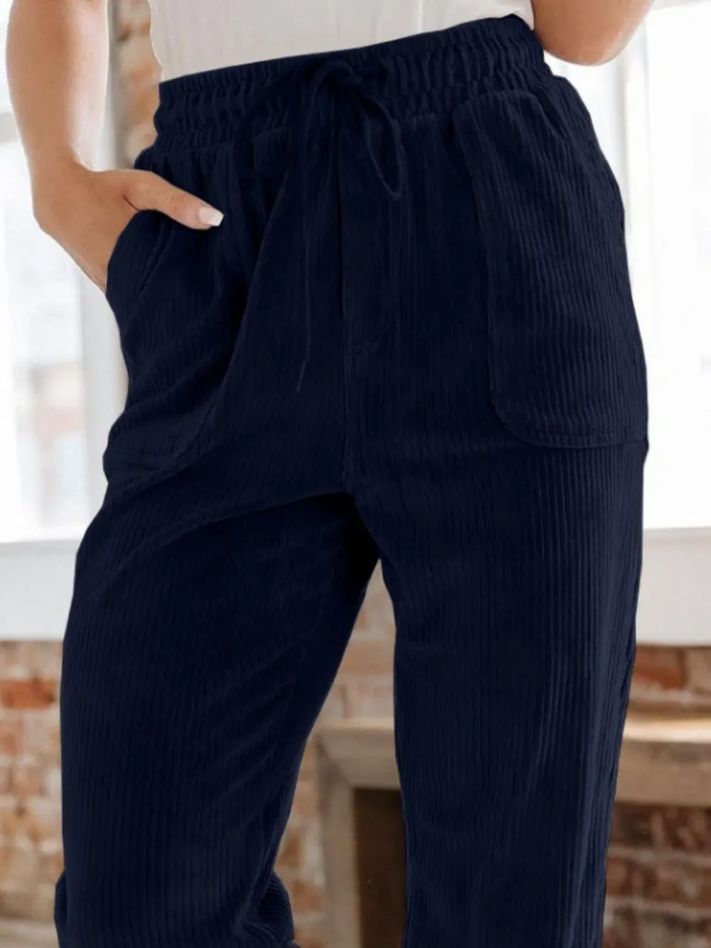 Drawstring Pants with Pockets, image 9
