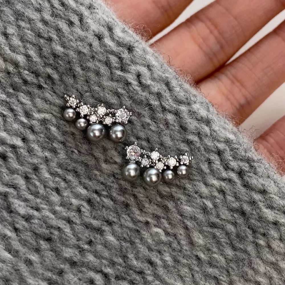 Alloy Pearl Cluster Earrings, image 2