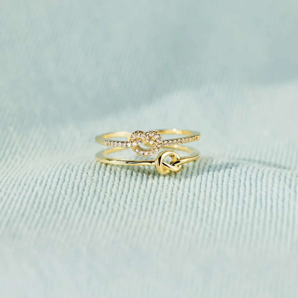 925 Sterling Silver Double-Layered Knot Ring, image 5