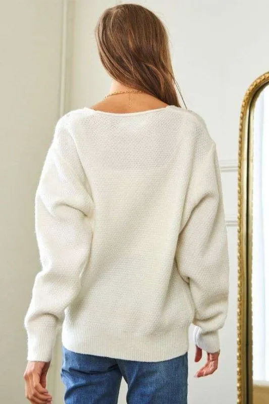 Flower Embroidered Button Up Long Sleeve Cardigan, image 2