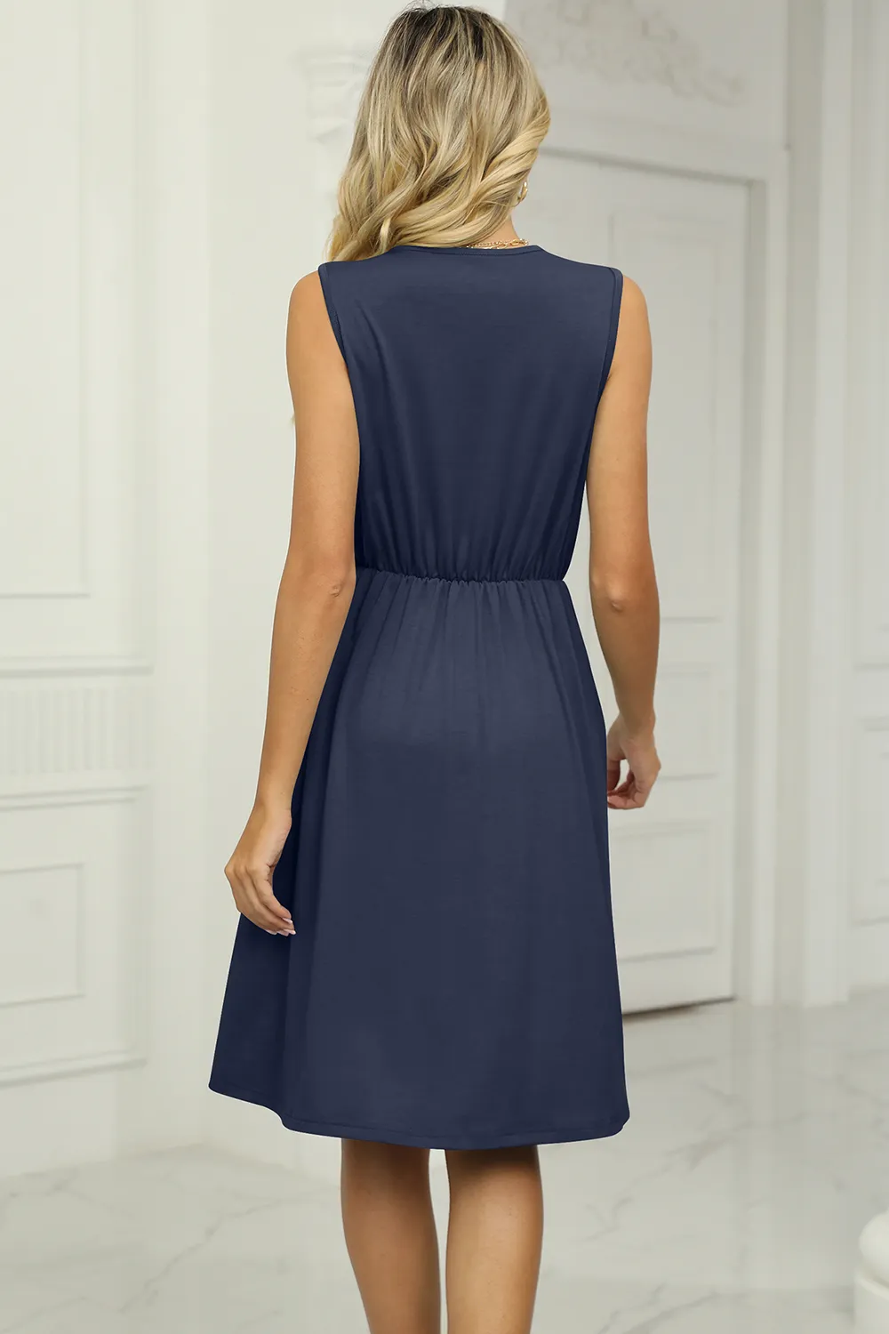 Pocketed V-Neck Wide Strap Dress, image 17