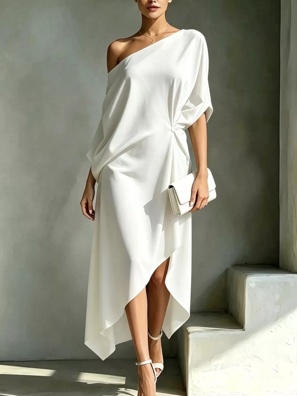 Full Size Asymmetrical One-Shoulder Drape Dress Plus Size, image 8