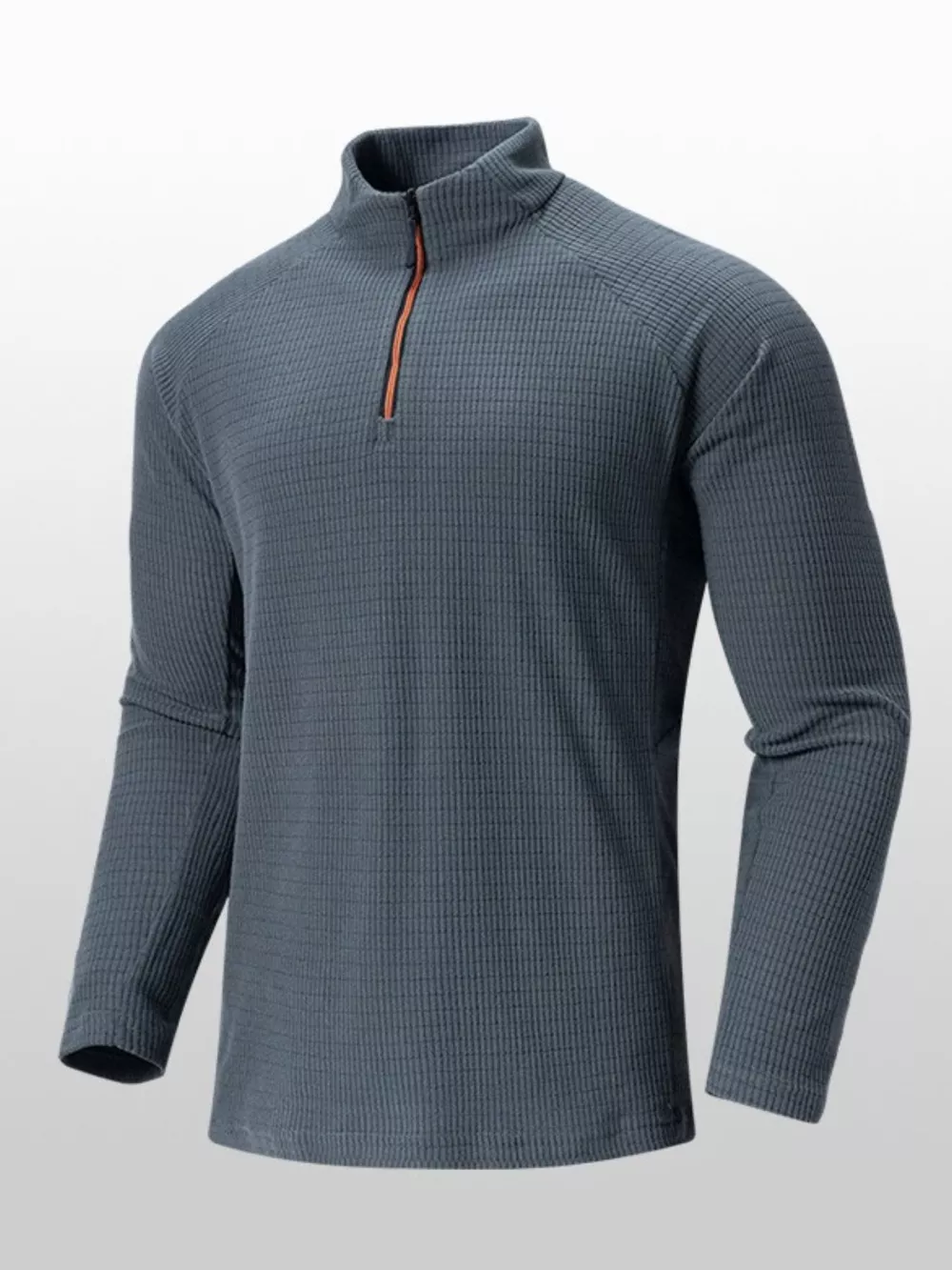 Men's Plus Size Textured Quarter- Long Sleeve Top, image 4