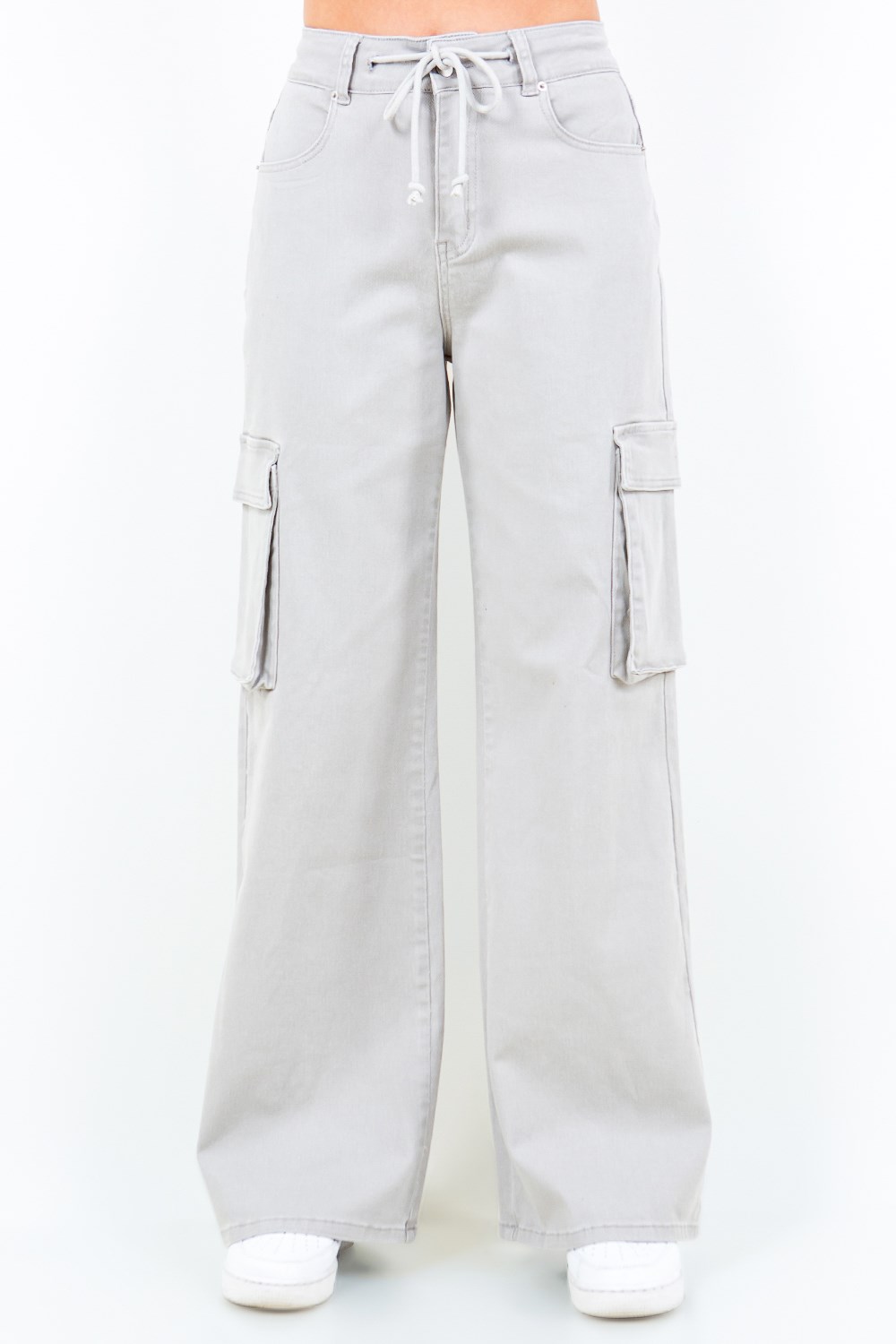 Full Size Drawstring Wide Leg Cargo Pants Plus Size
