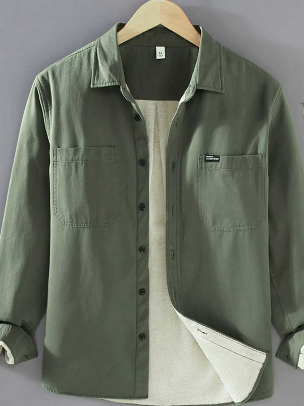 Men's Plus Size Button Up Long Sleeve Shirt, image 3
