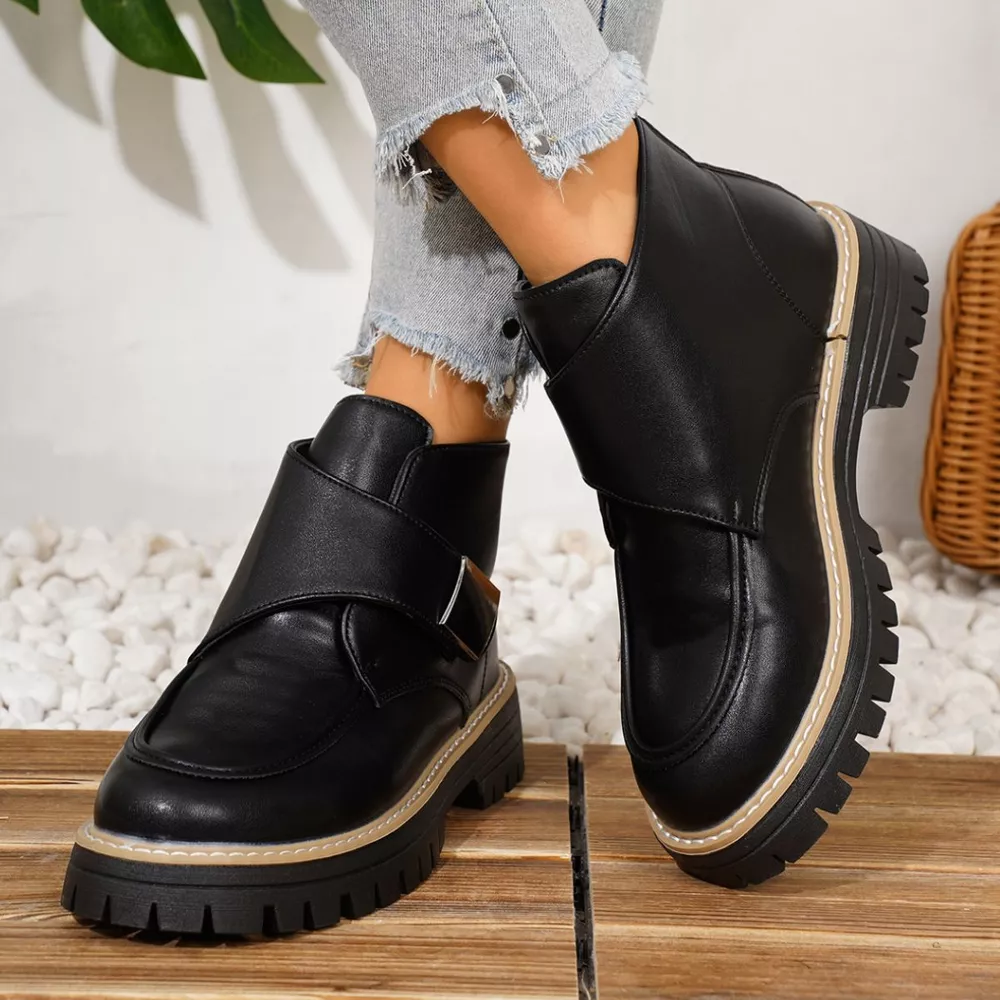 Round Toe Block Heels Boots, image 5