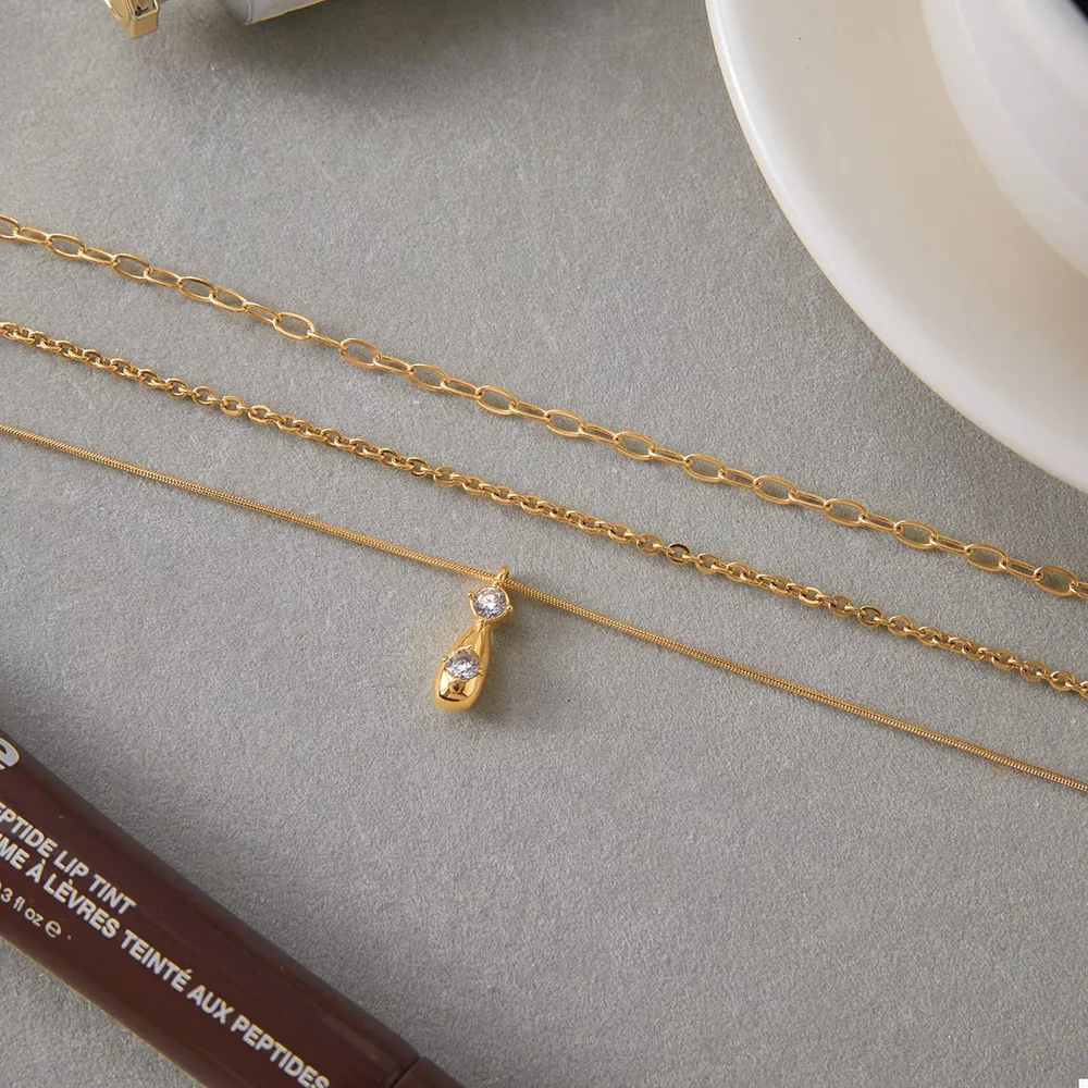 Three Layered Pendant Necklace, image 6