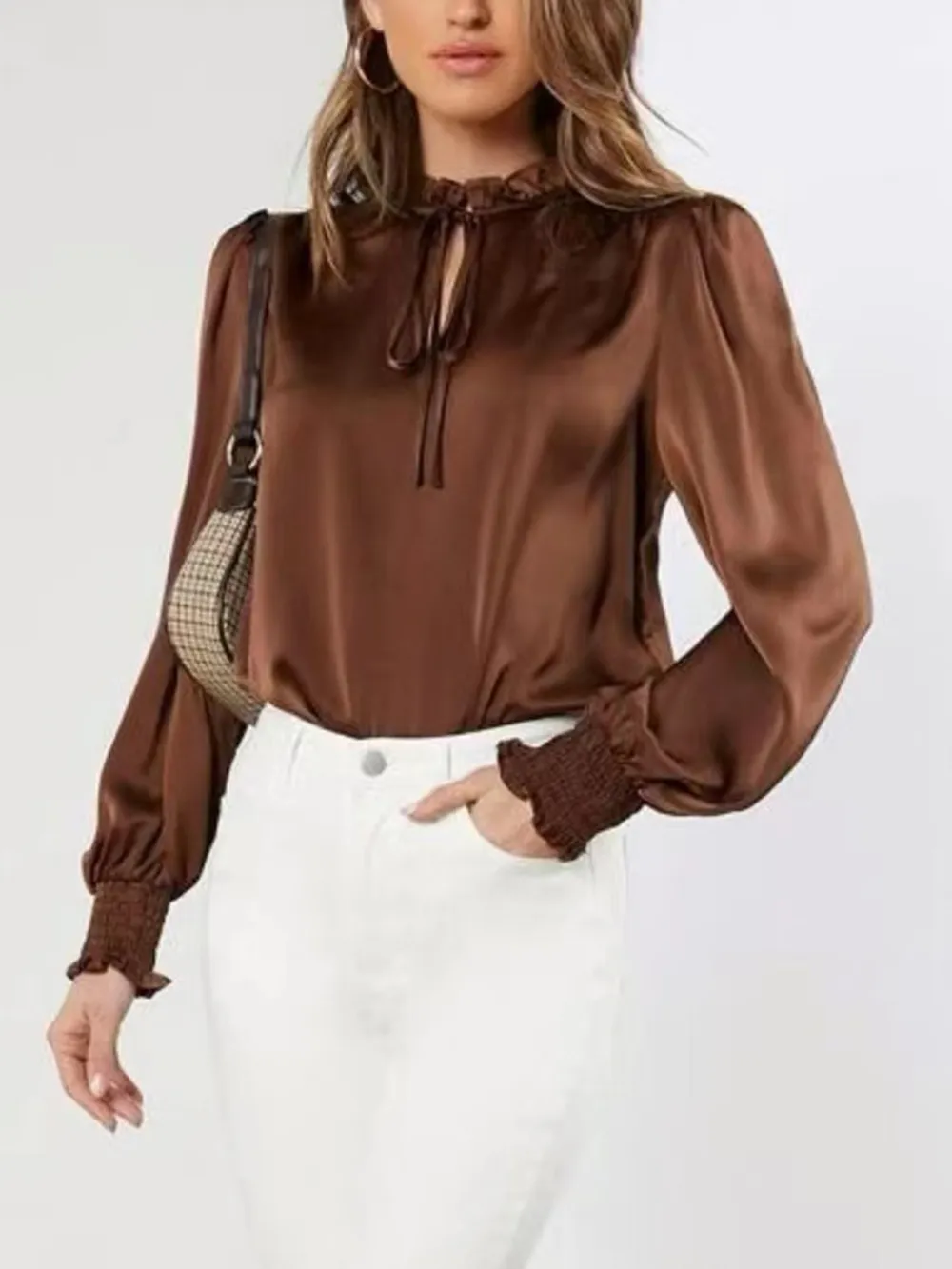 Frill Tied Lantern Sleeve Blouse, image 6