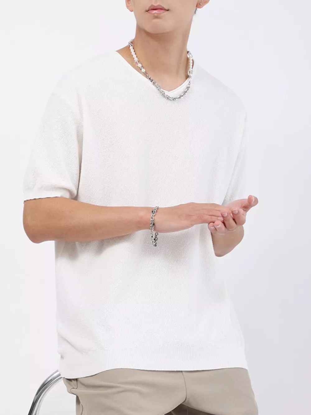 Men's Plus Size Casual Knit Short Sleeve T-Shirt, image 8