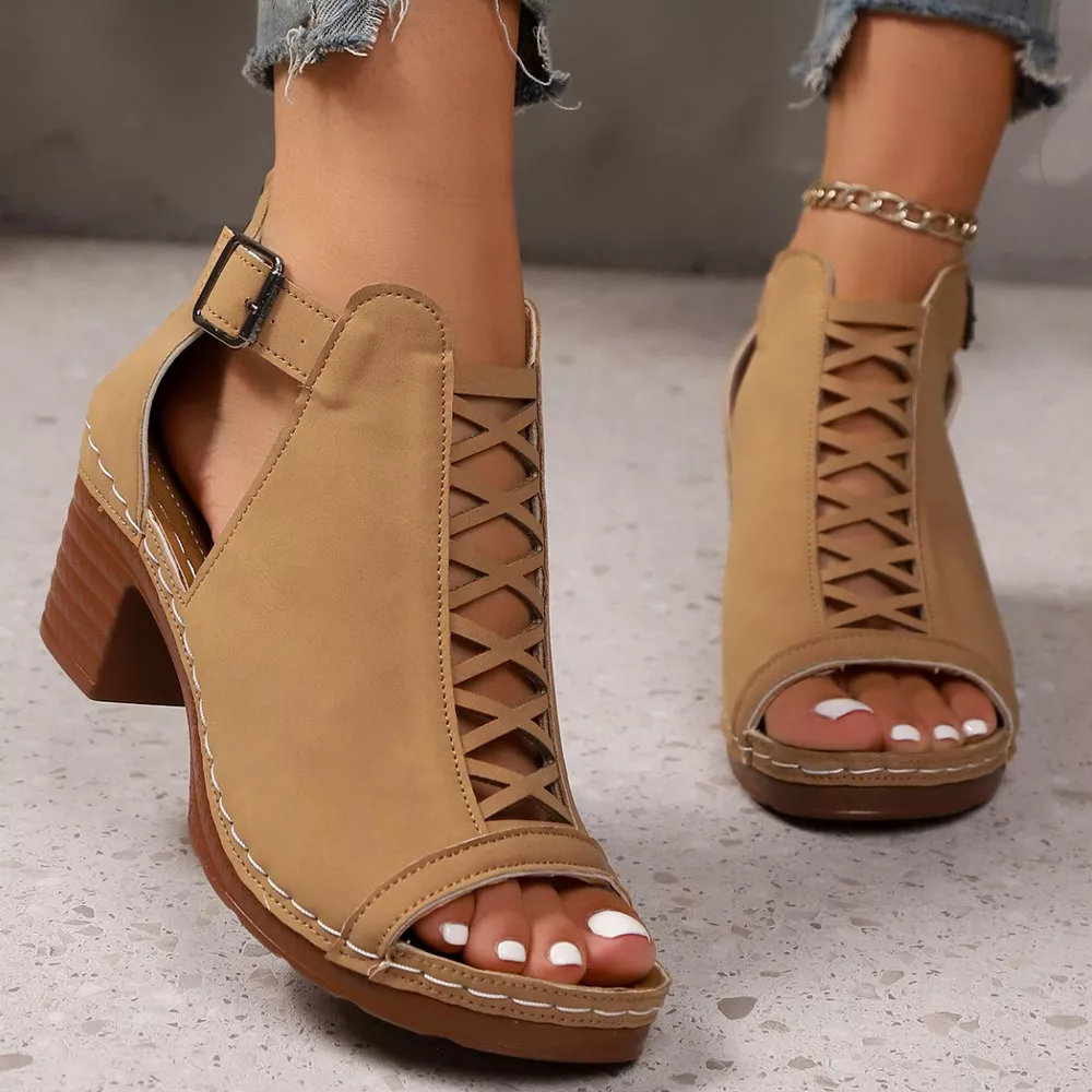 Open Toe Block Heels Sandals, image 9