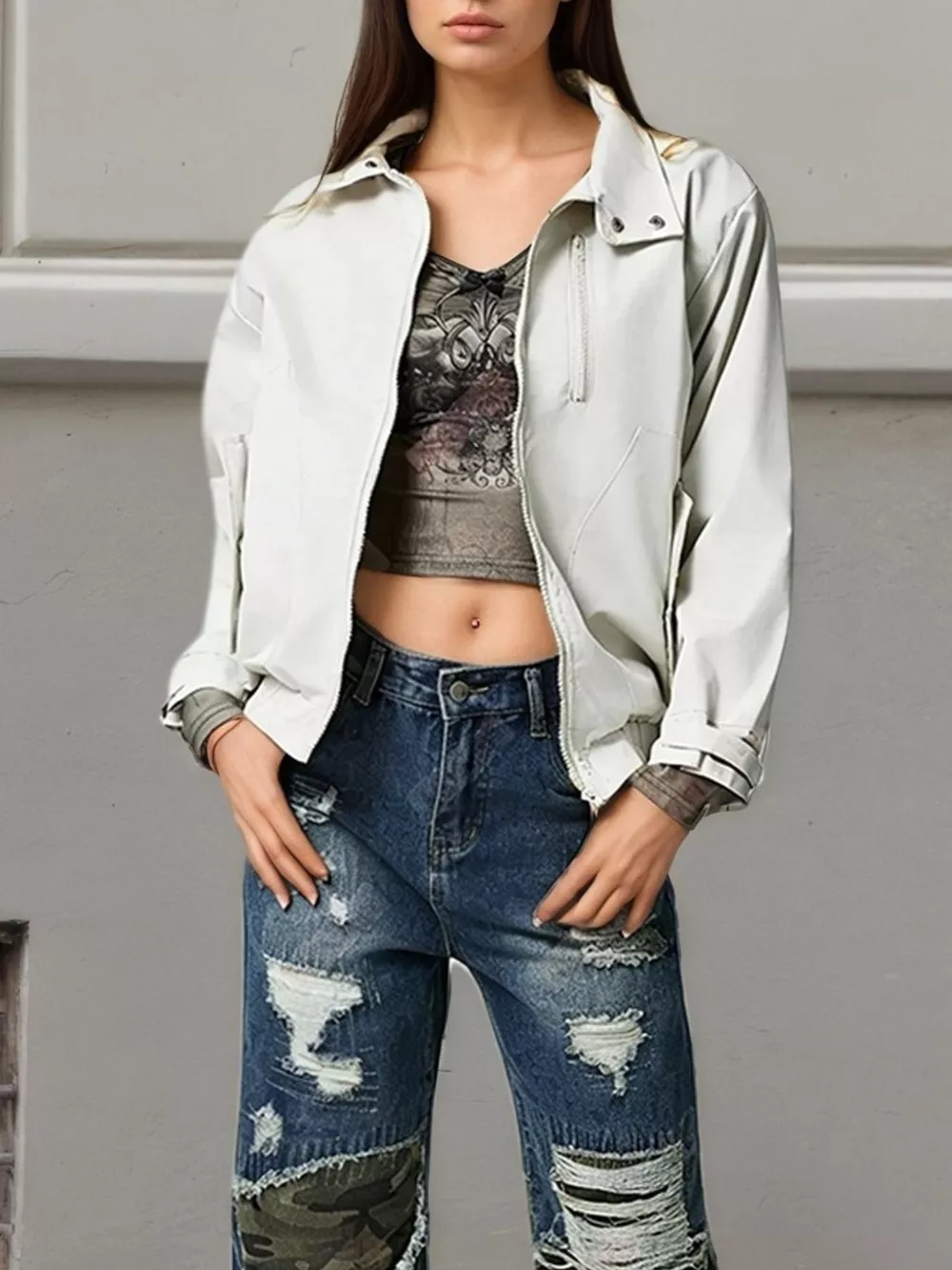 Lightweight Casual Zip-Up Jacket, image 4