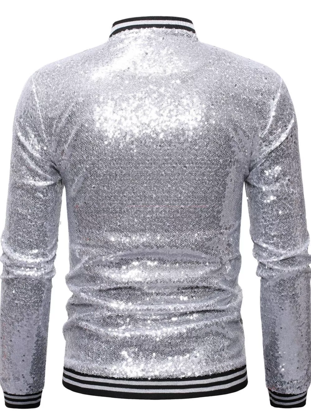 Men's Sequin Zip Up Jacket, image 8