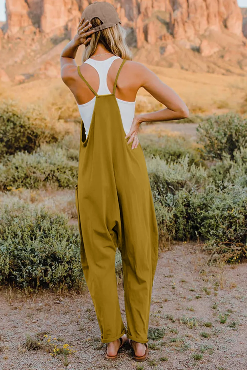 Full Size V-Neck Sleeveless Jumpsuit with Pockets, image 13