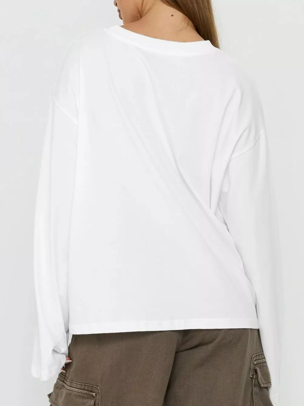 Oversized Long Sleeve Crew Neck T-Shirt, image 5