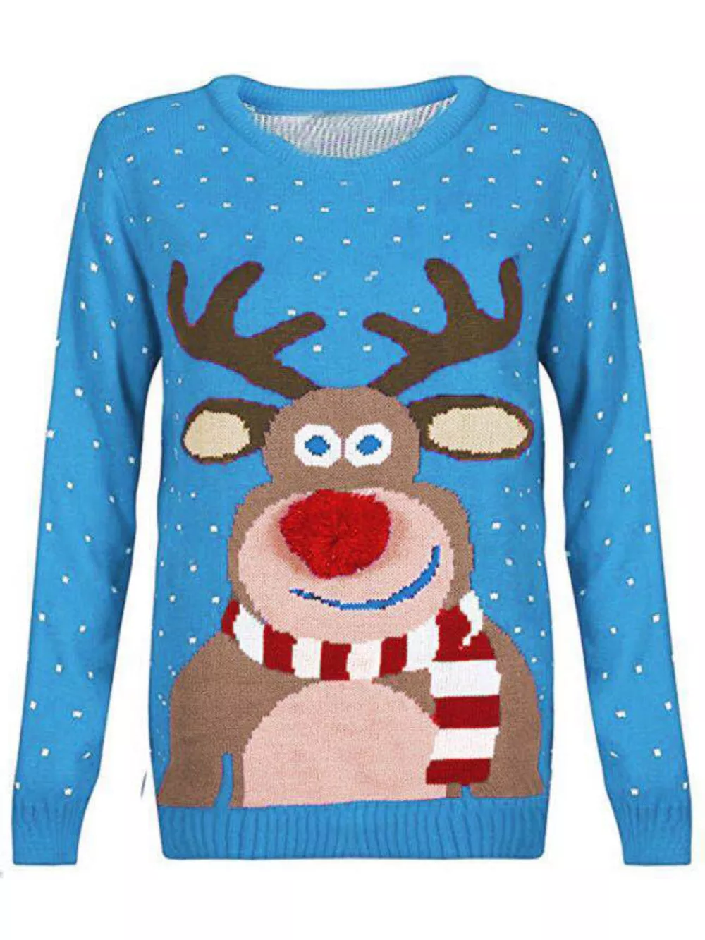 Christmas Reindeer Graphic Round Neck Sweater, image 8