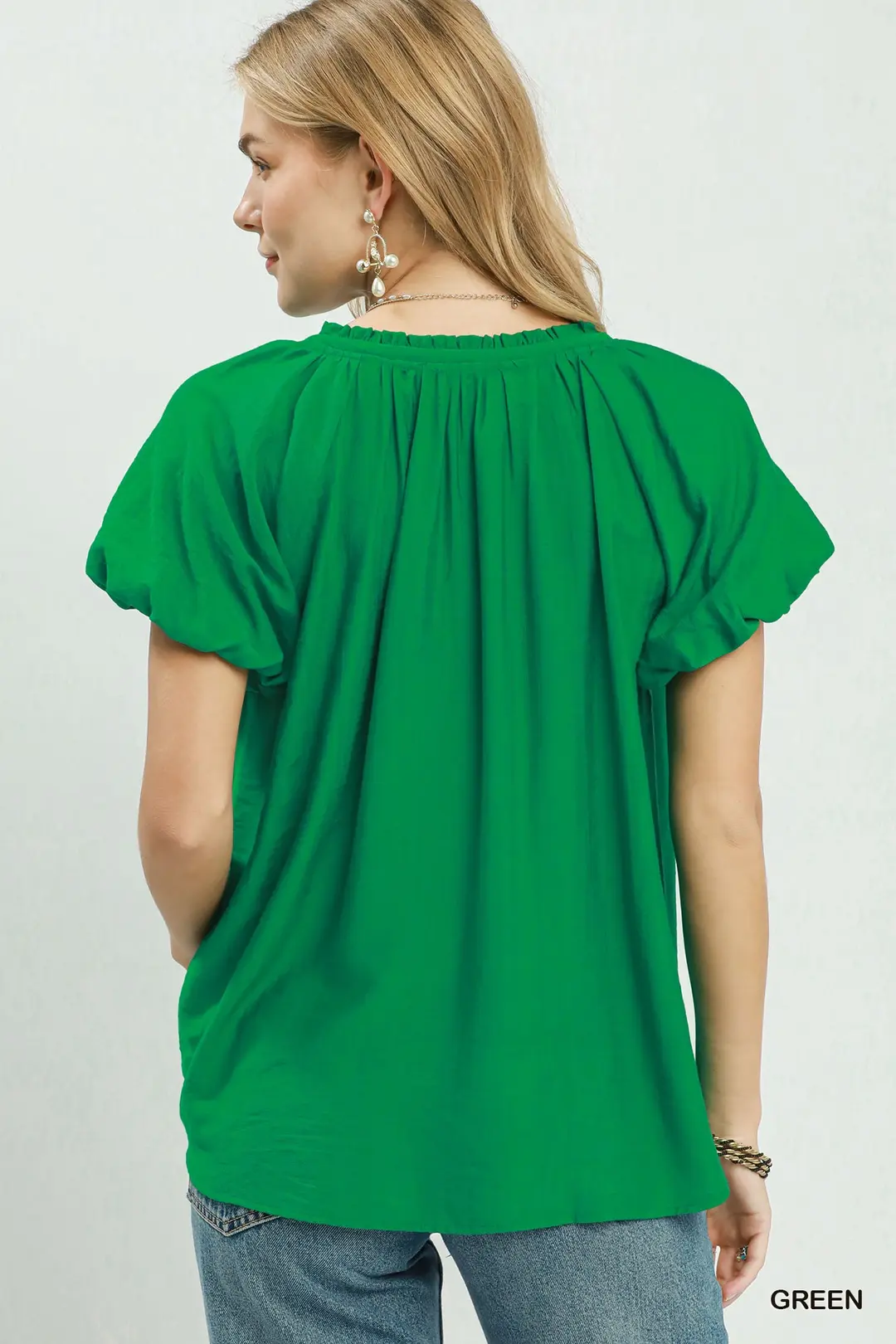Gathered V-Neck Top, image 3