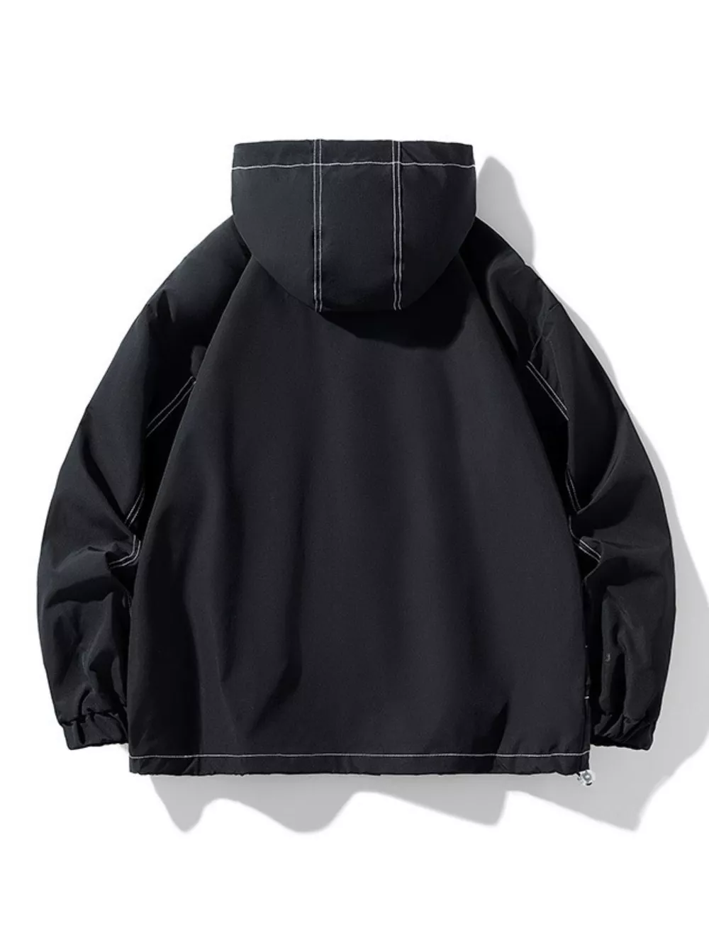 Men's Plus Size Drawstring Hooded Jacket, image 3