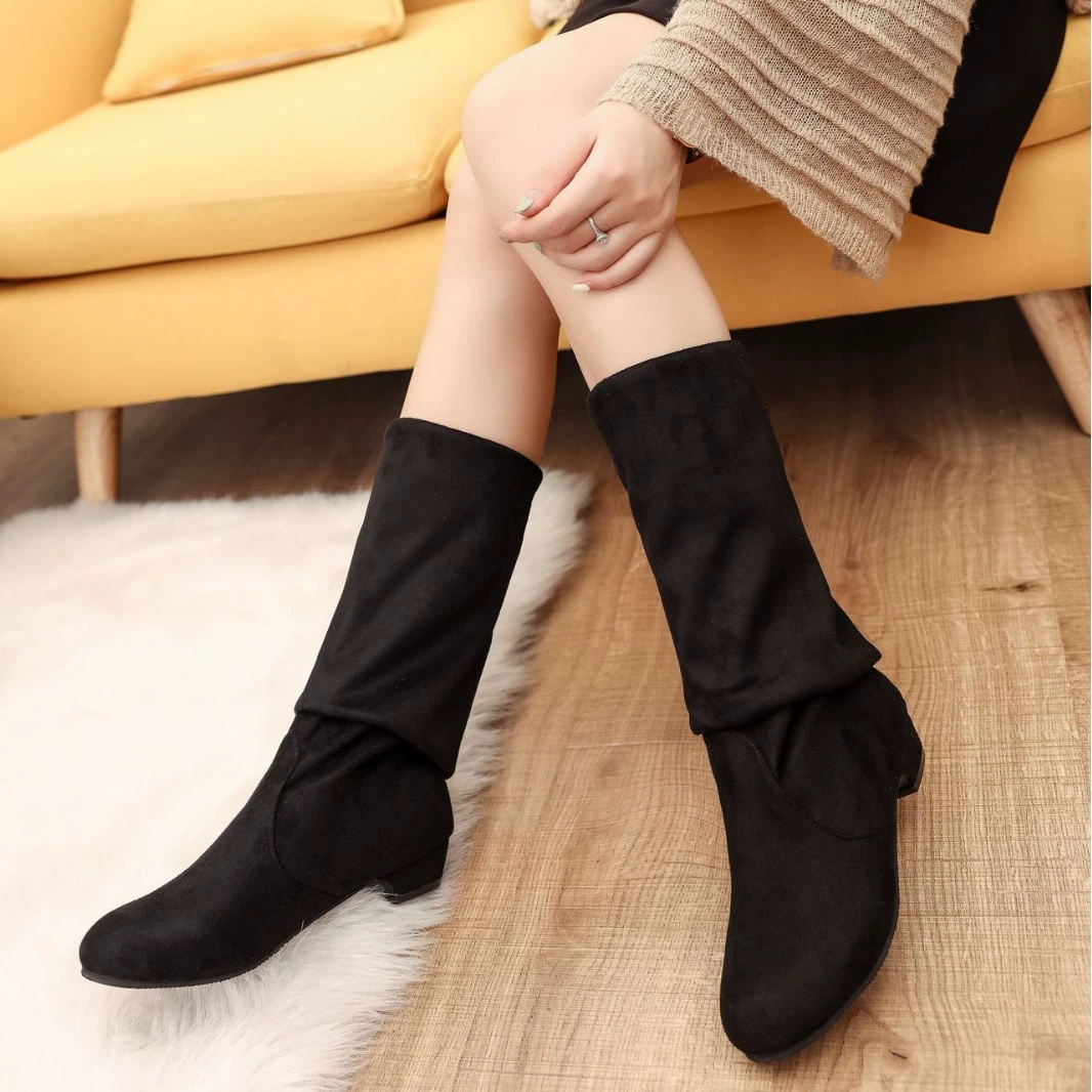 Round Toe Block Heels Boots, image 5