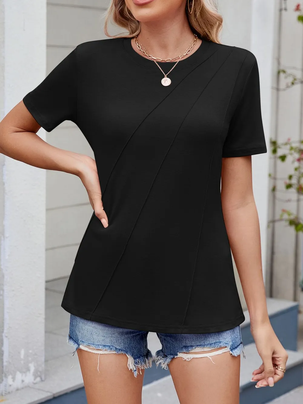 Round Neck Short Sleeve T-Shirt, image 8