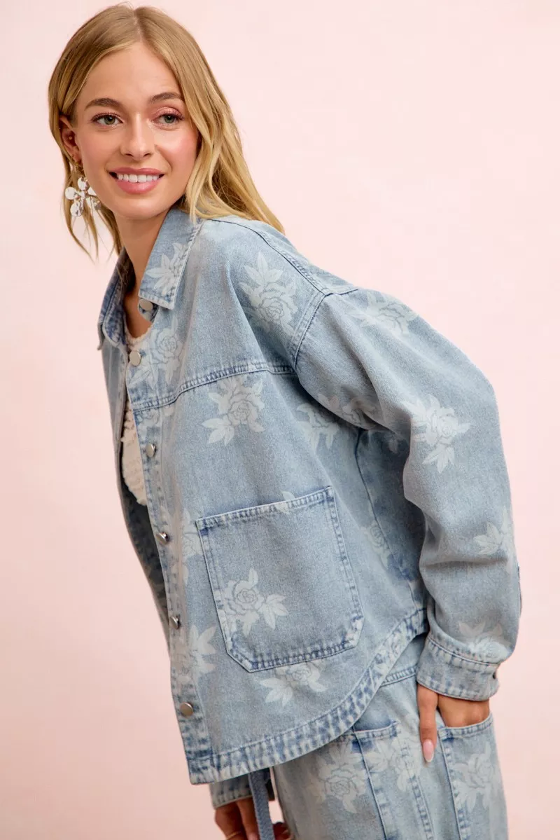 BiBi Printed Washed Denim Jacket With Pocket, image 6