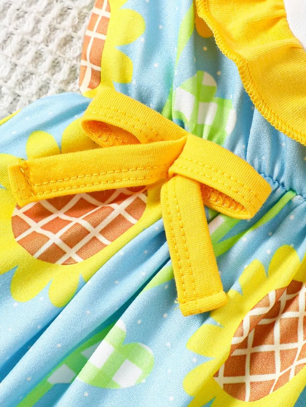Children's Printed Ruffle Trim One-Piece with Headband, image 7