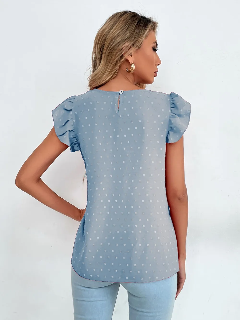 Swiss Dot Cap Sleeve Blouse, image 6