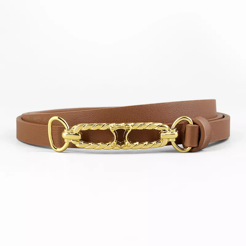 Gold Buckle Skinny Belt, image 4