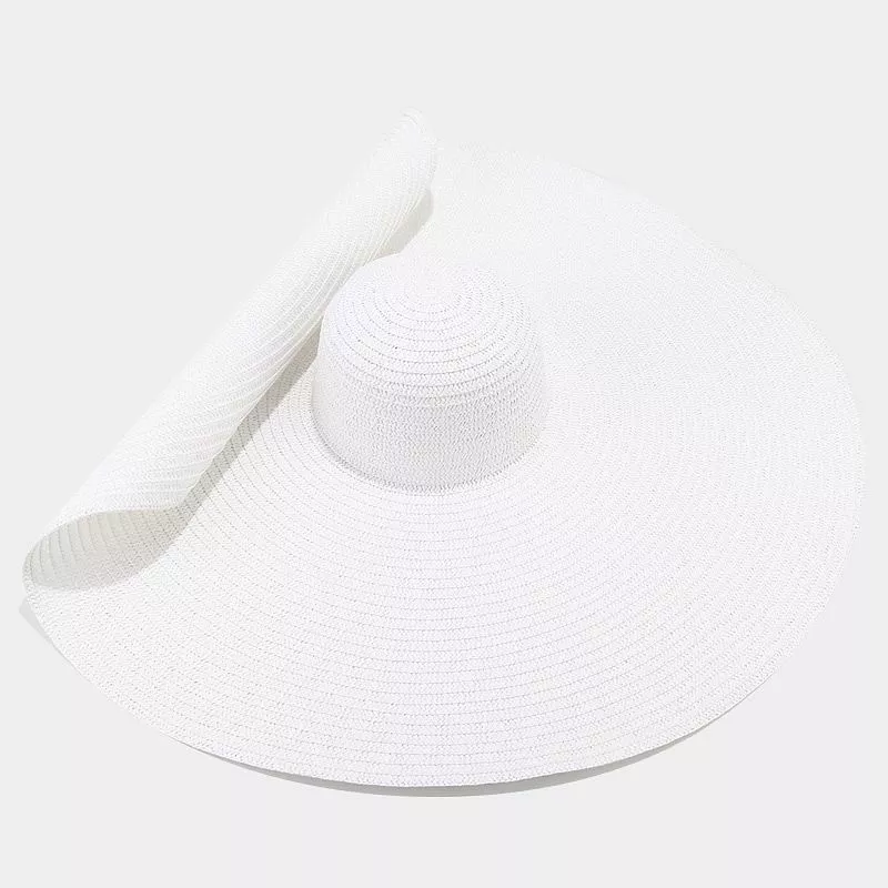 Oversized Wide Brim Straw Sun Hat, image 4