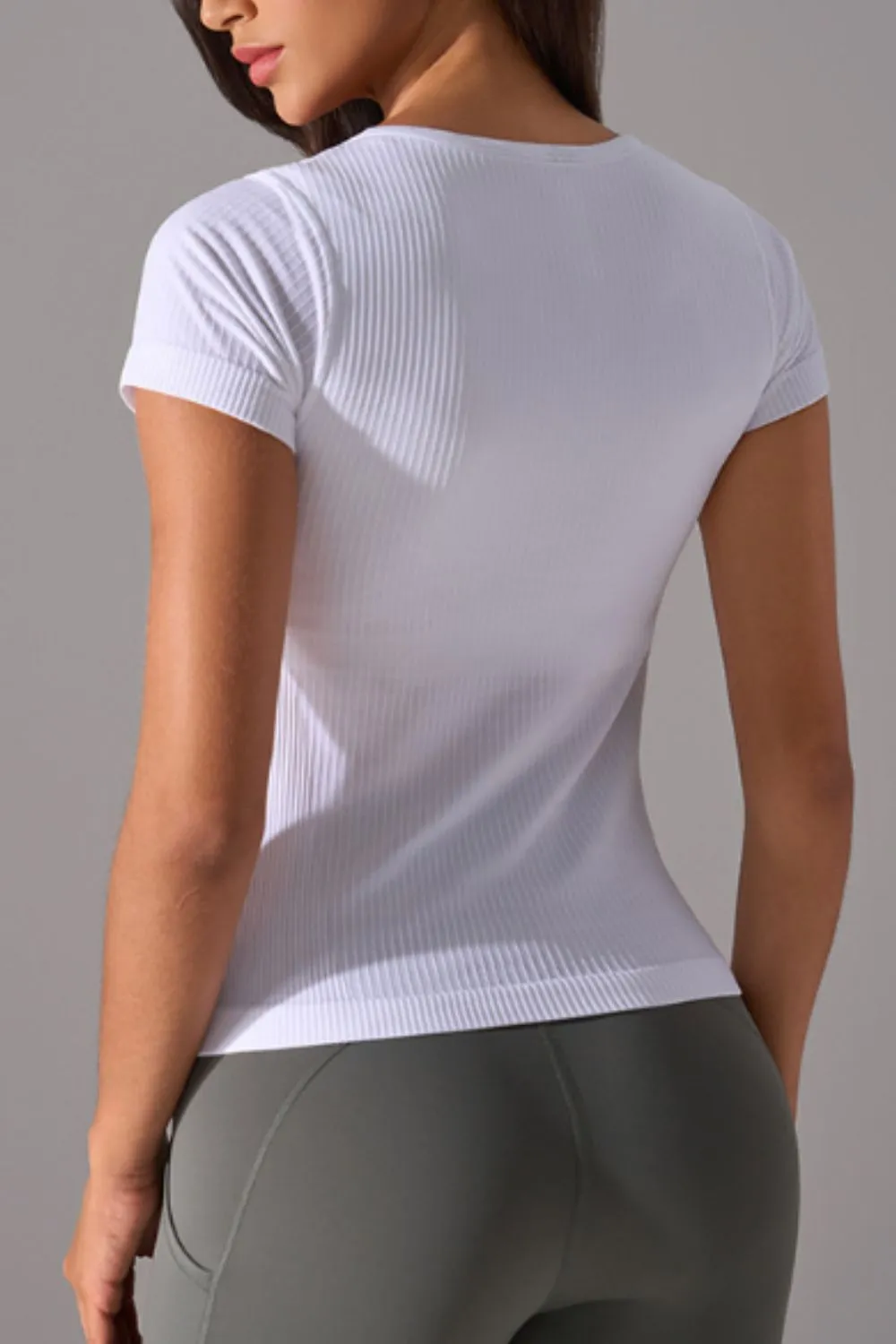 Square Neck Active T-Shirt with Detachable Chest Pads, image 7