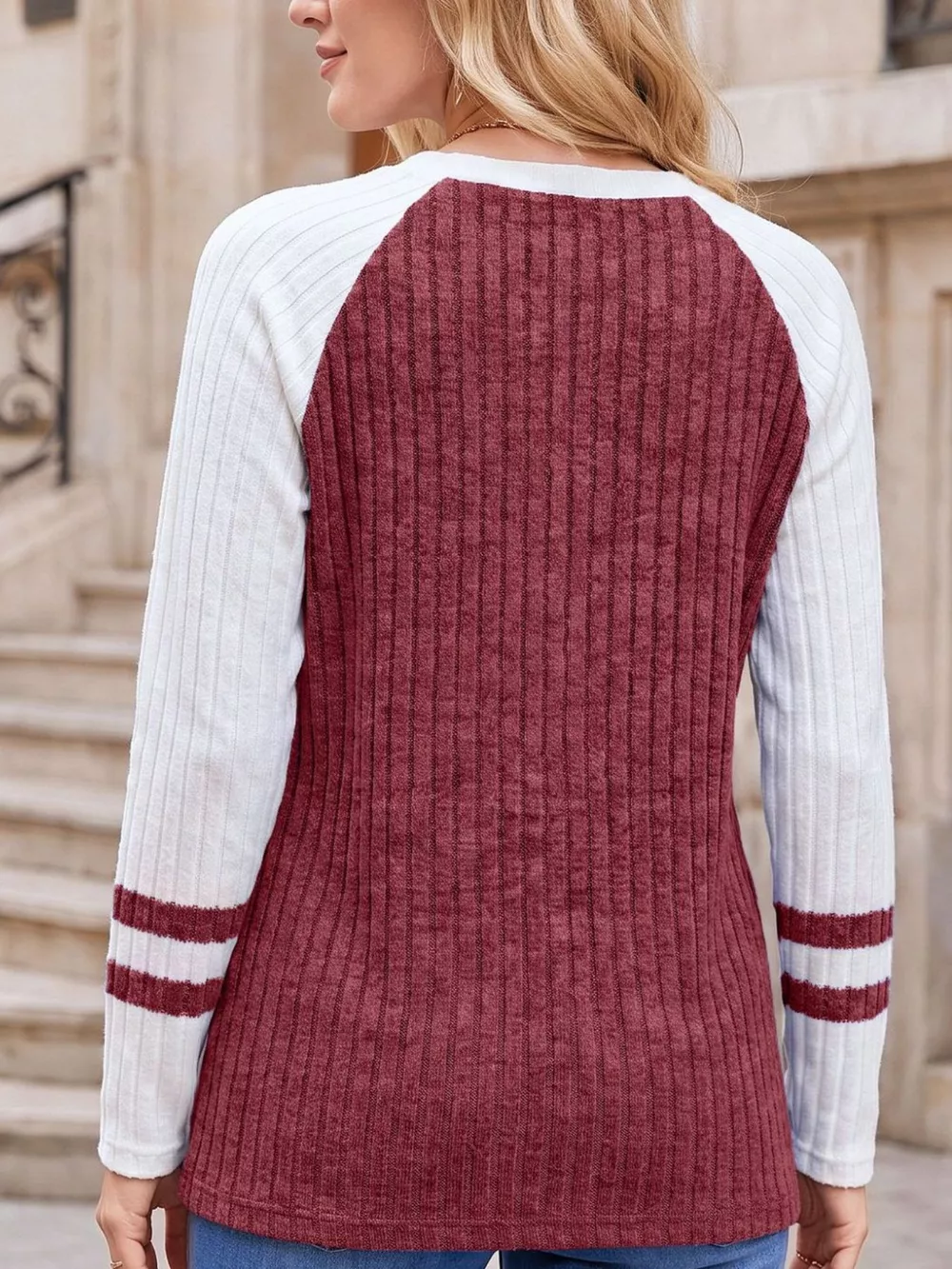 Ribbed Raglan Sleeve T-Shirt, image 26