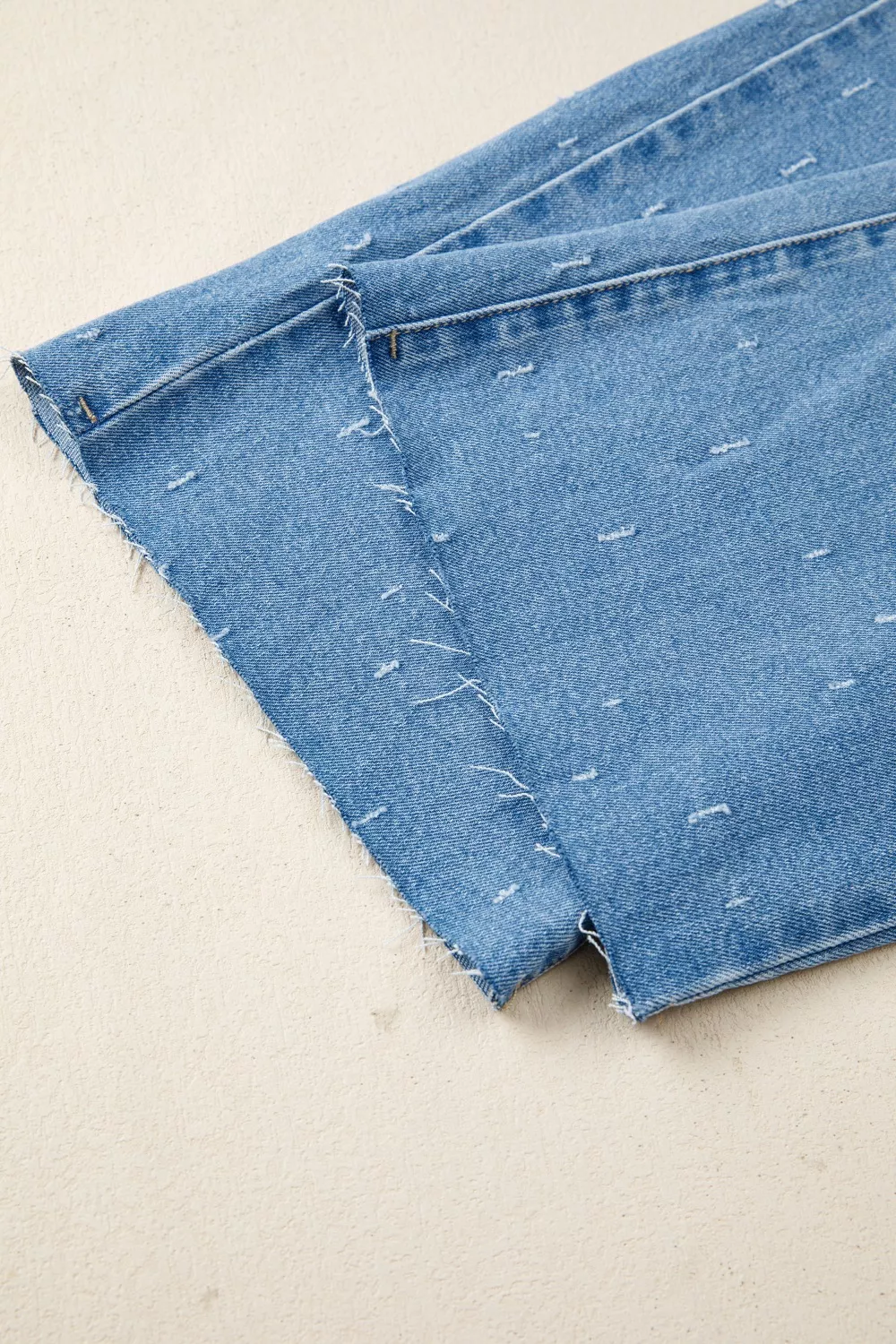 Distressed Detail Tummy Control Raw Hem Jeans, image 14