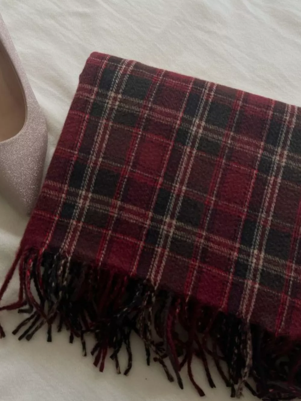 Classic Plaid Fringe Scarf, image 4