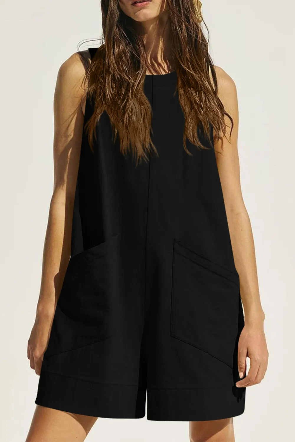 Round Neck Sleeveless Romper with Pockets, image 17