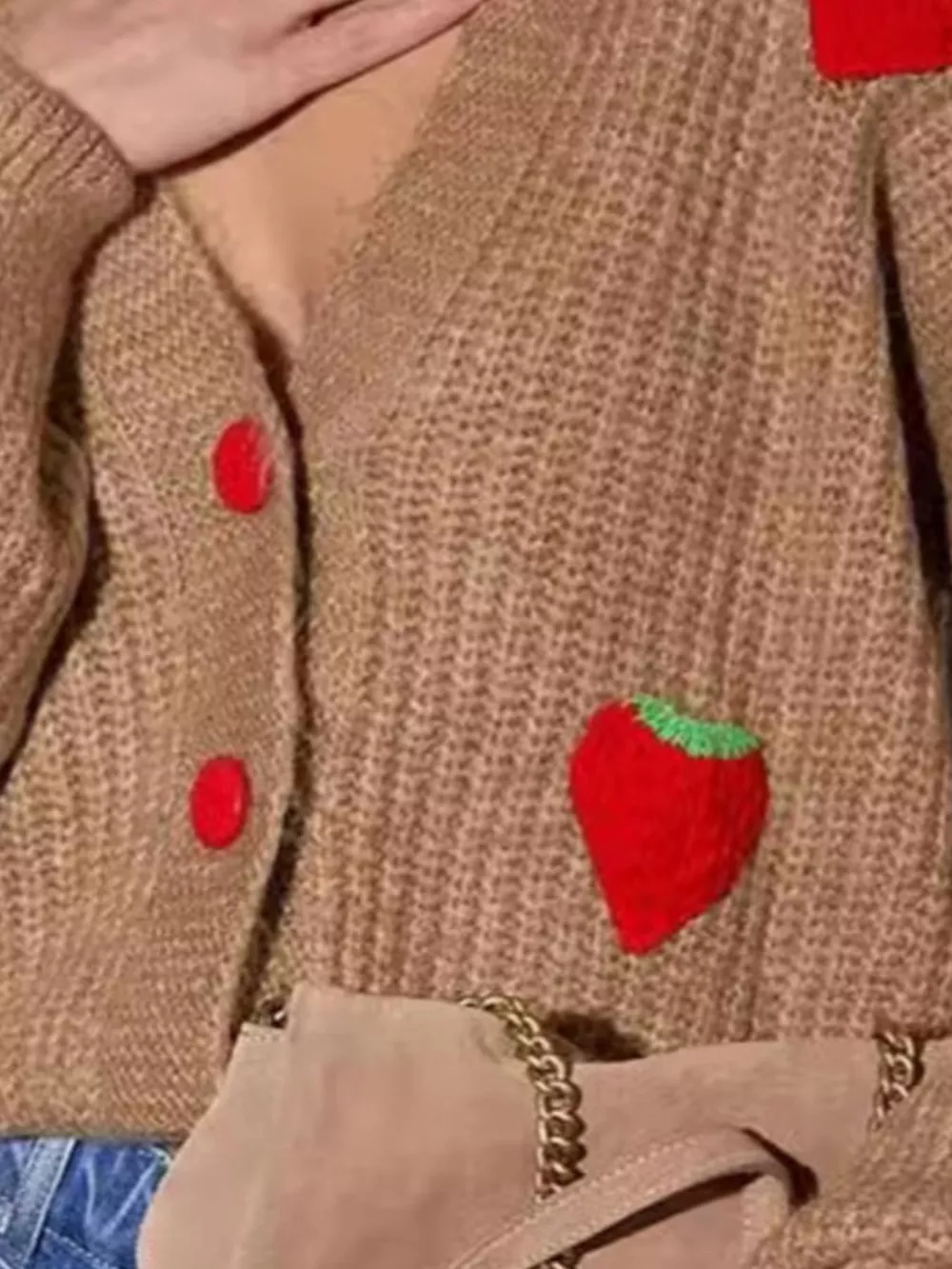 Strawberry Button Down Cardigan, image 5