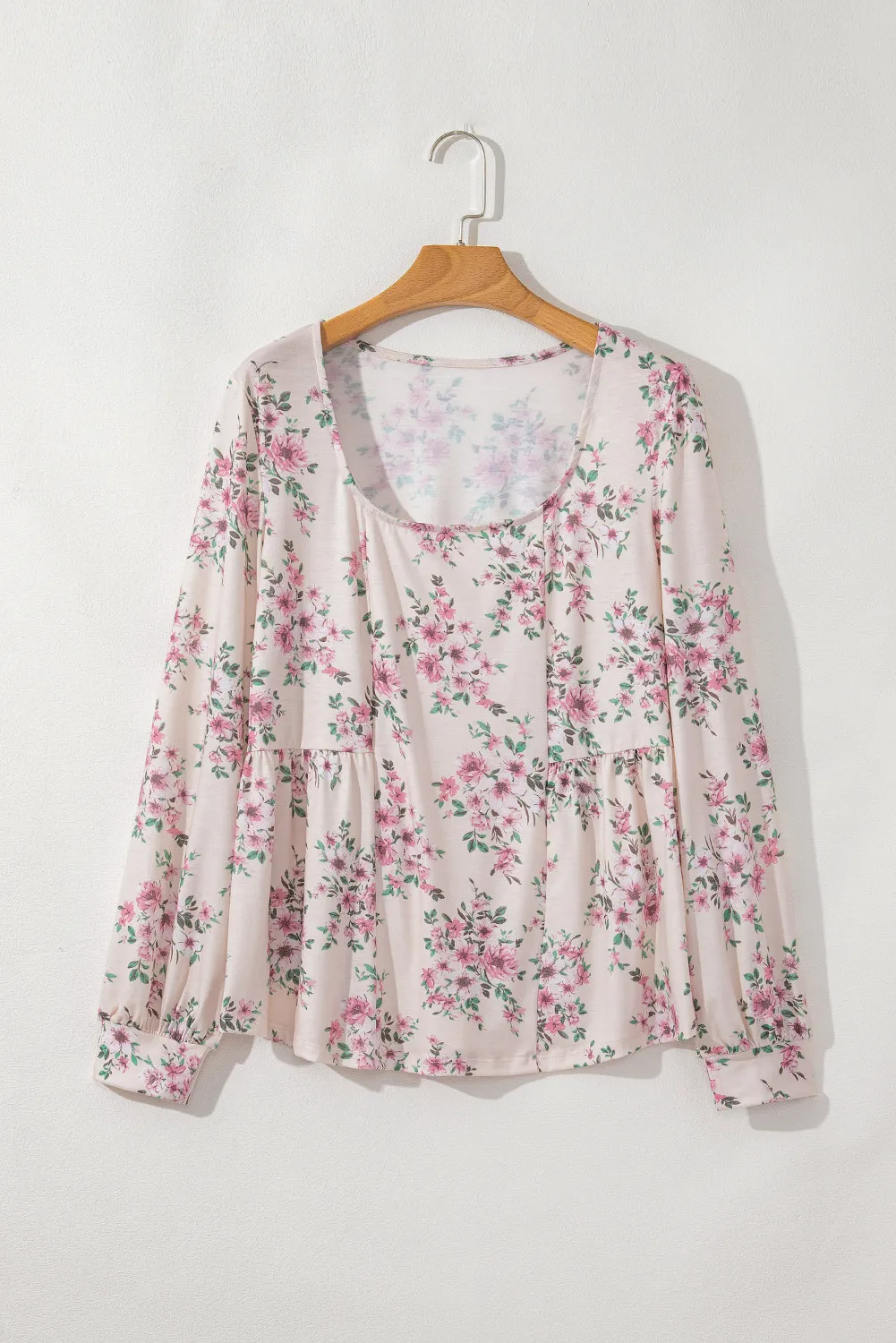 Printed Square Neck Long Sleeve Blouse, image 6