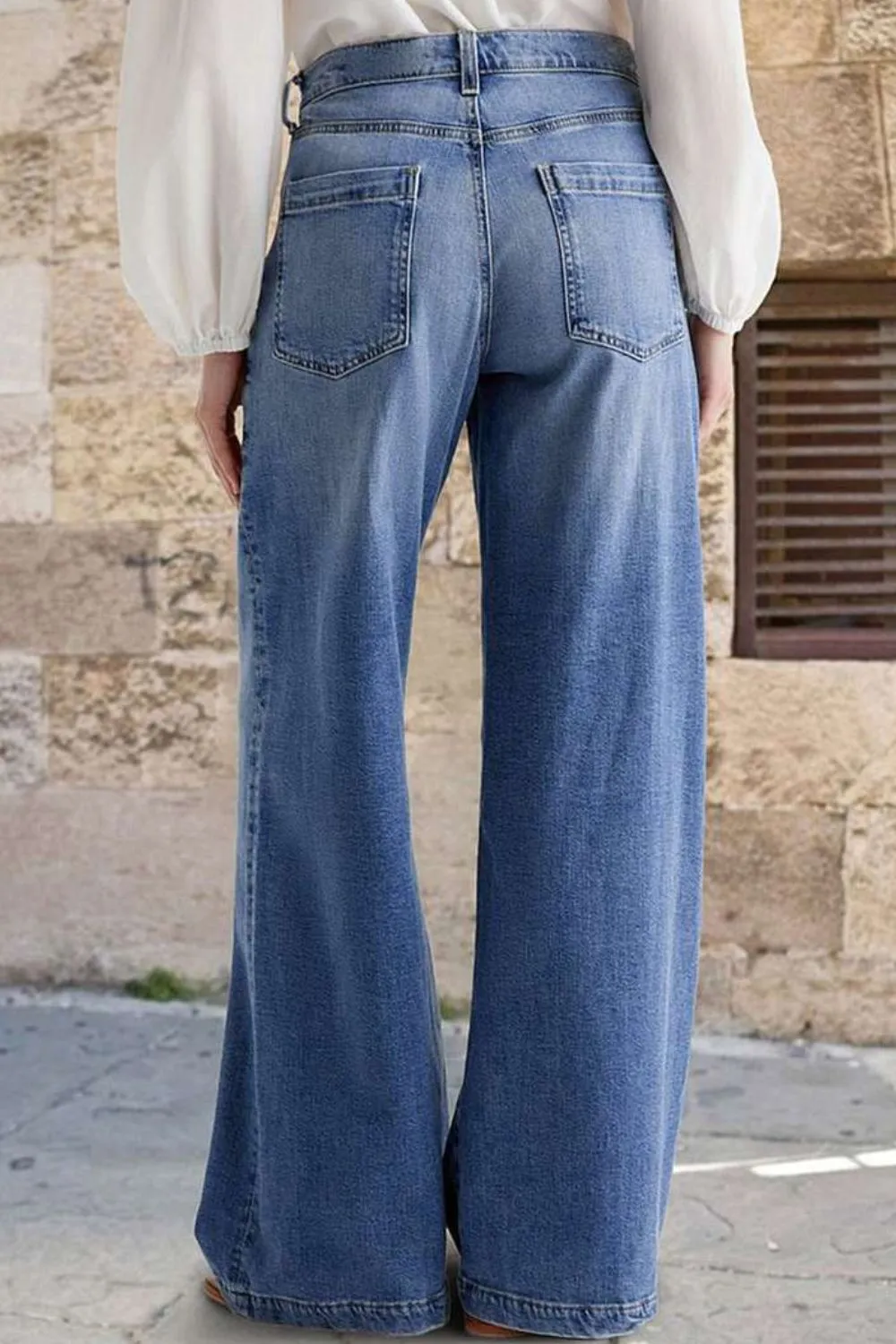 Pocketed Embroidered Straight Leg Jeans, image 3