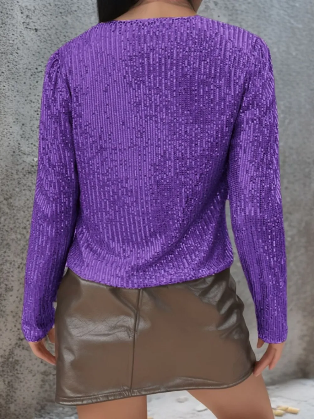 Full Size Sequin Open Front Cropped Jacket, image 9