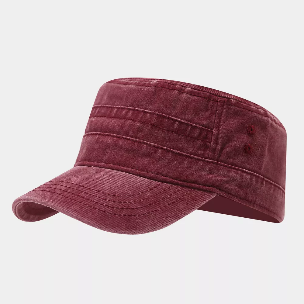 Vintage Washed Cotton Military Cadet Hat, image 4