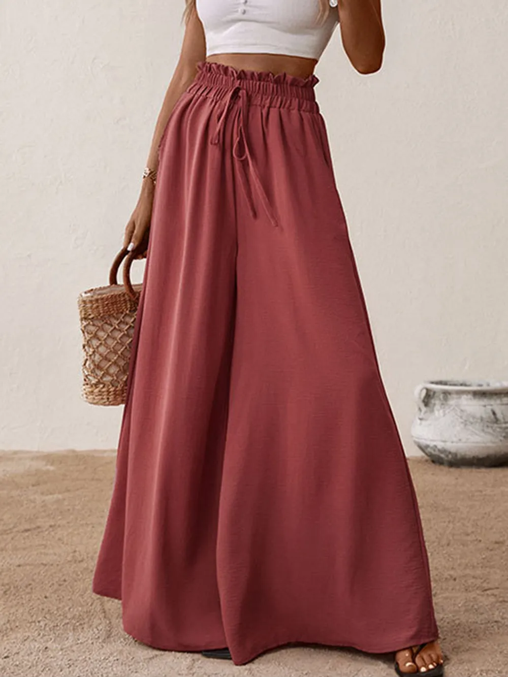 Frill Tied Wide Leg Pants, image 4