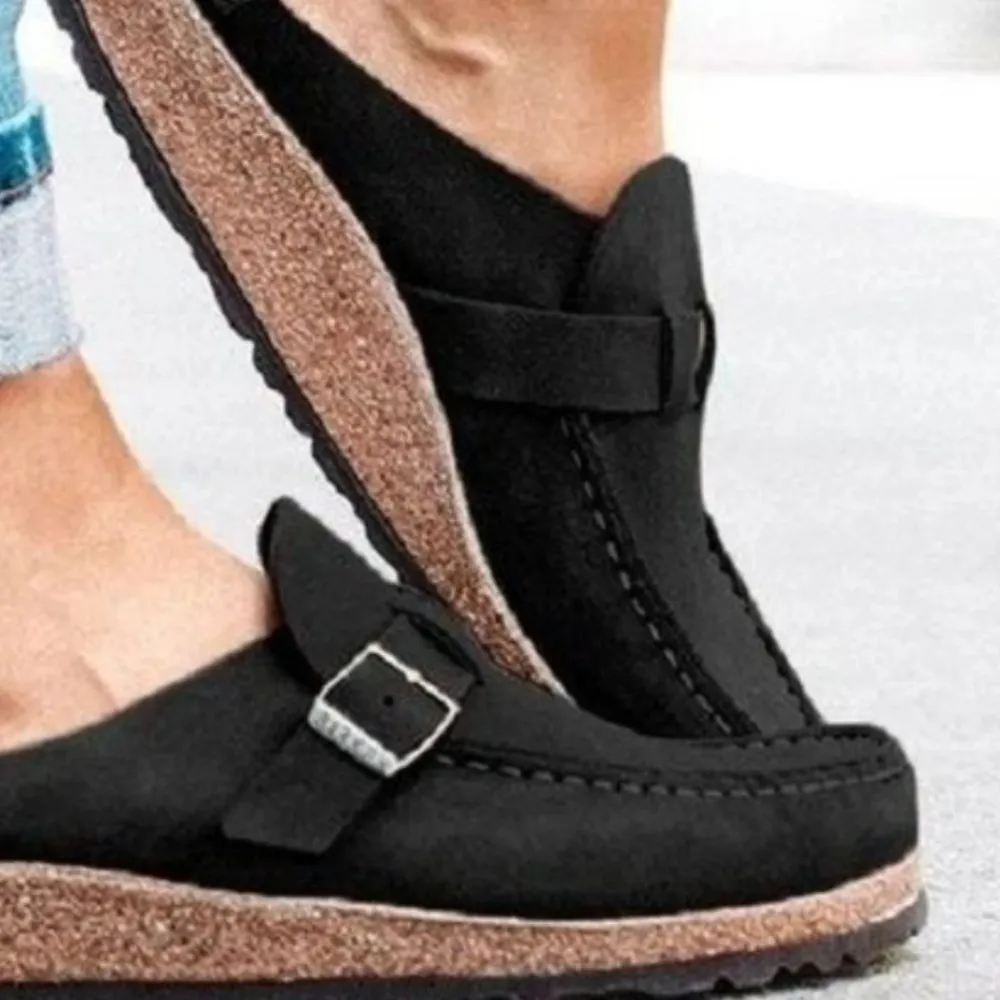 Round Toe Low Heel Buckle Loafers, image 6