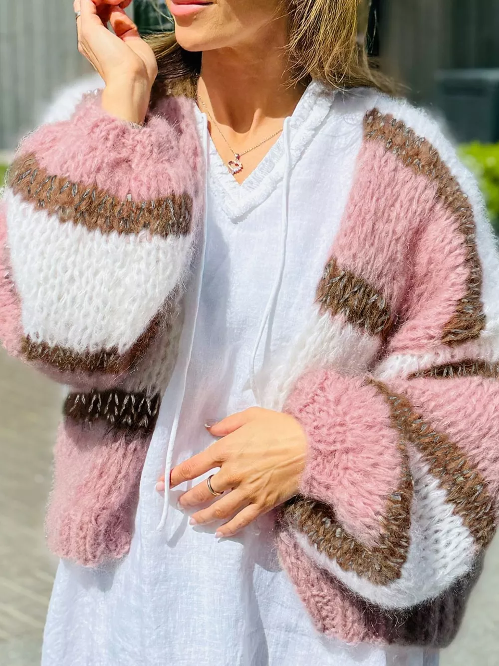 Color Block Open Front Cardigan, image 2
